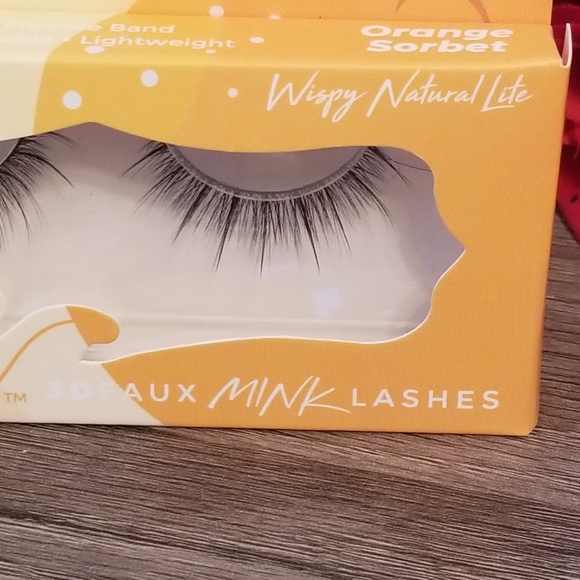 3D Faux Mink EyeLashes Orange Sorbet with glue New - Picture 3 of 10